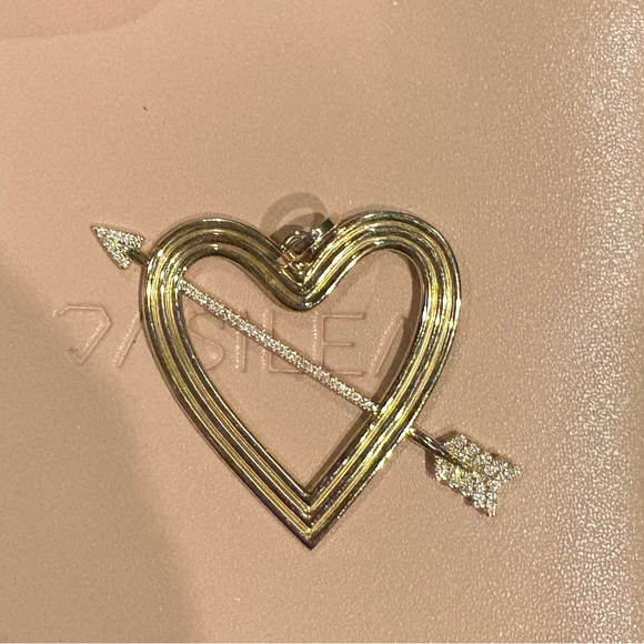 Adina Reyter Gold Heart Arrow Charm with Diamonds - Picture 9 of 12